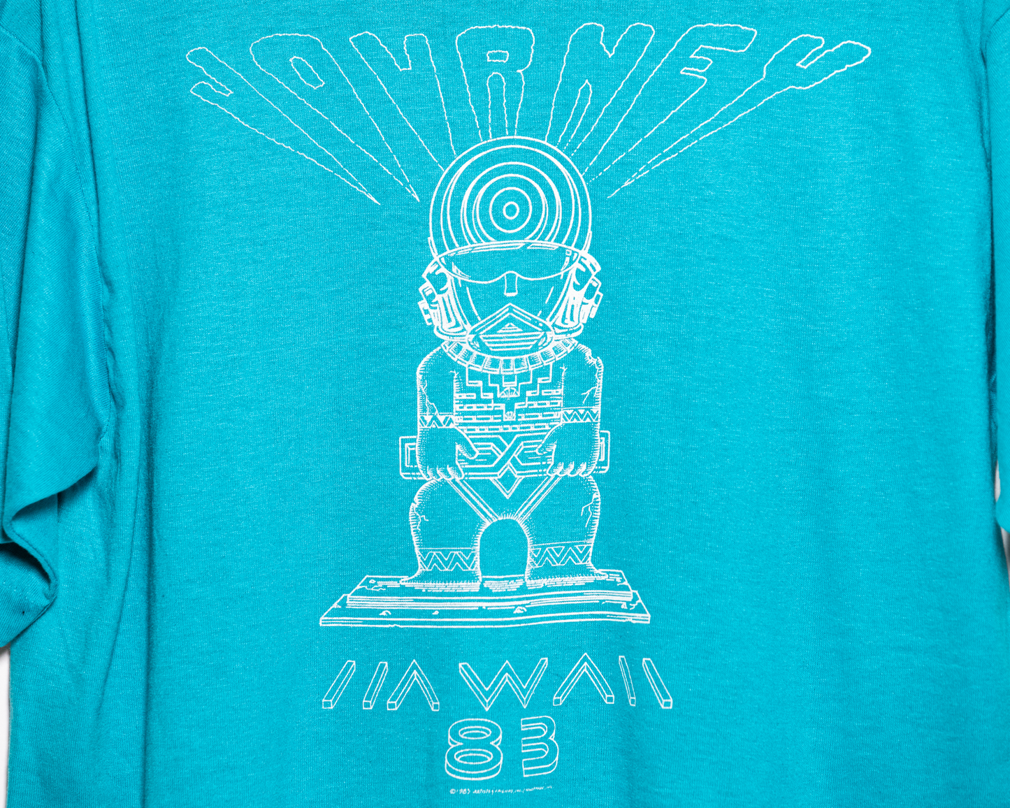 Vintage Journey 1983 Hawaii V Neck T-Shirt (blue)