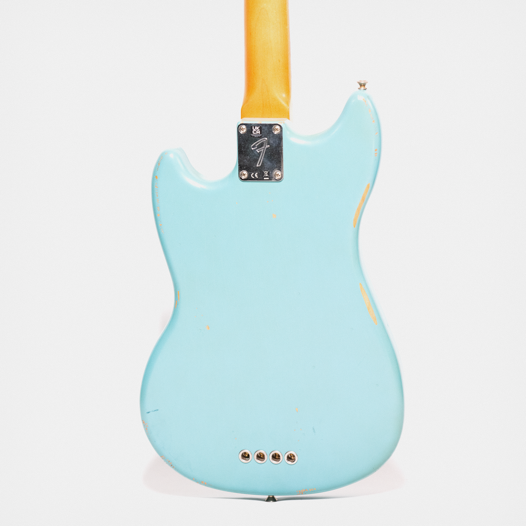 Fender Mustang Bass Guitar (blue) SIGNED