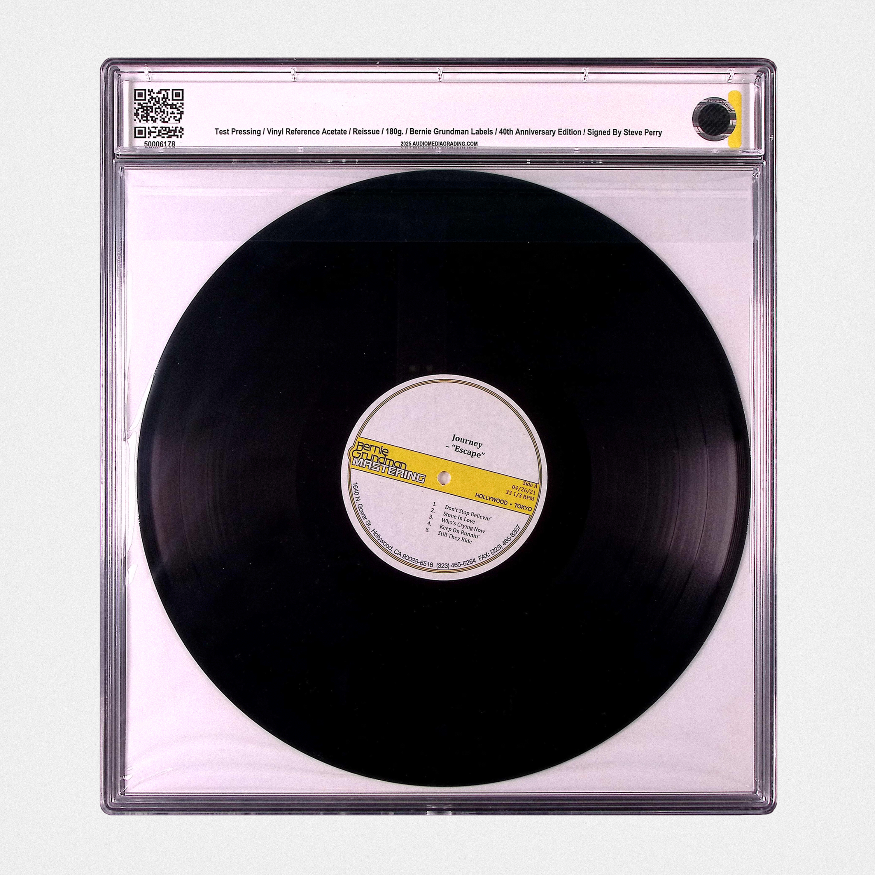 Journey - E5C4P3 (Escape) - SIGNED Vinyl Test Pressing (AMG 50006178)