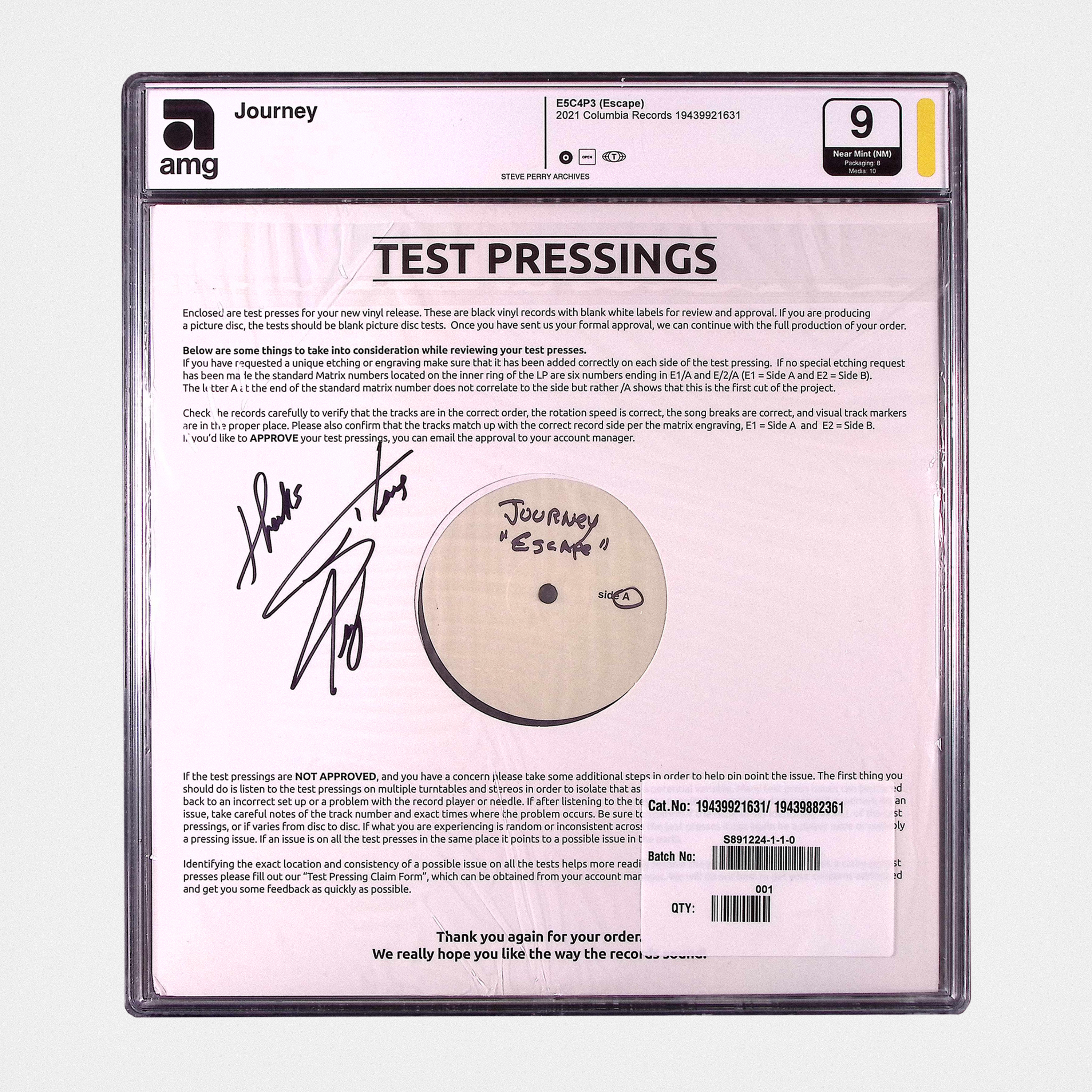 Journey - E5C4P3 (Escape) - SIGNED Vinyl Test Pressing (AMG 50006179)