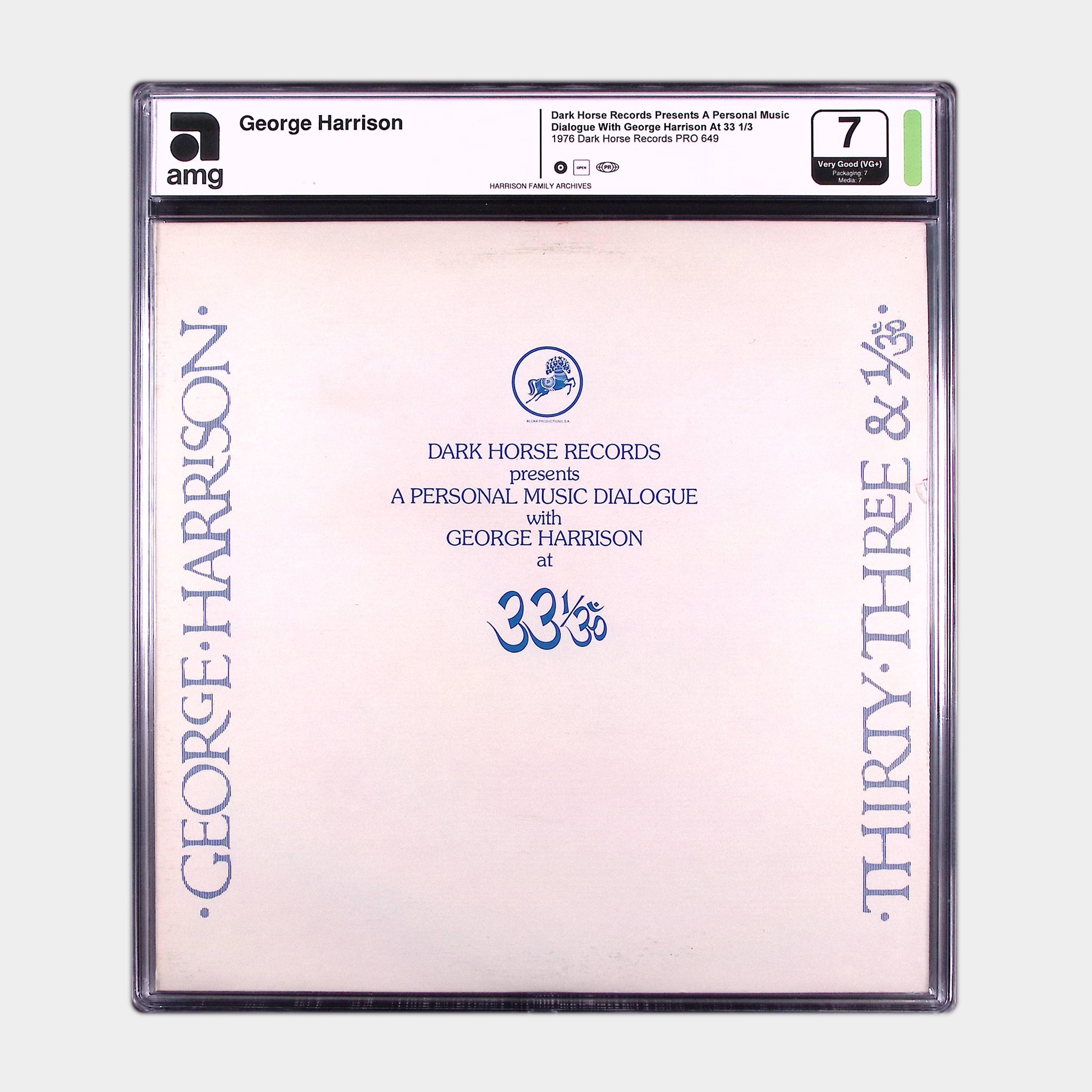 Dark Horse Records Presents A Personal Music Dialogue with George Harrison at 33 1/3 (1976) – Original Pressing (AMG 50009749)
