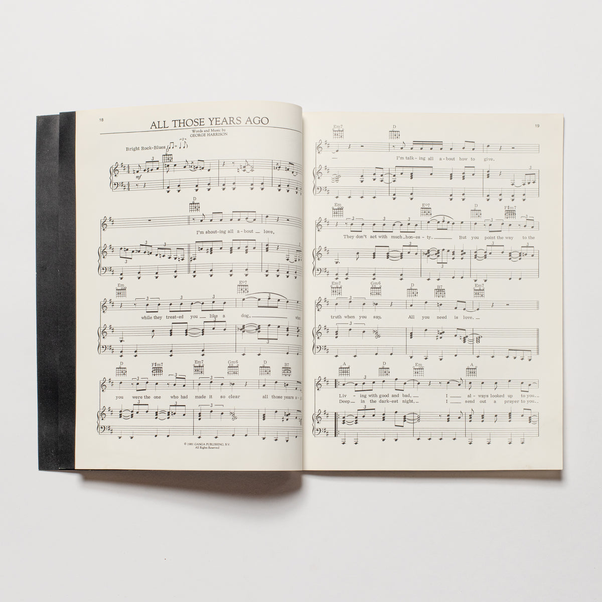 George Harrison - Somewhere In England - Song Book