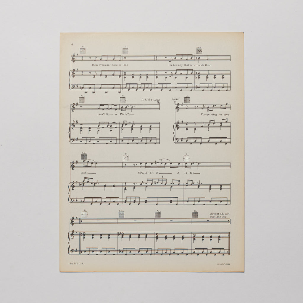 George Harrison - Isn't It A Pity - Sheet Music