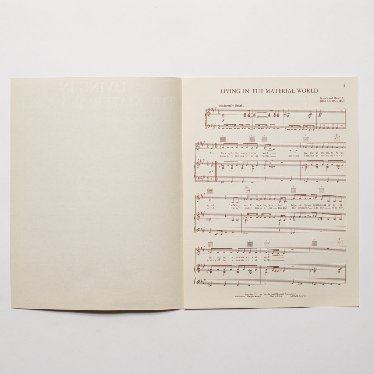 George Harrison - Living In The Material World - Sheet Music