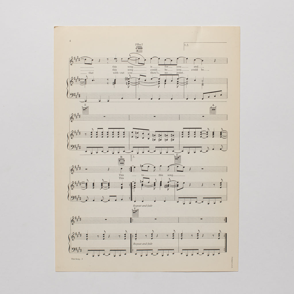 George Harrison - This Song - Sheet Music
