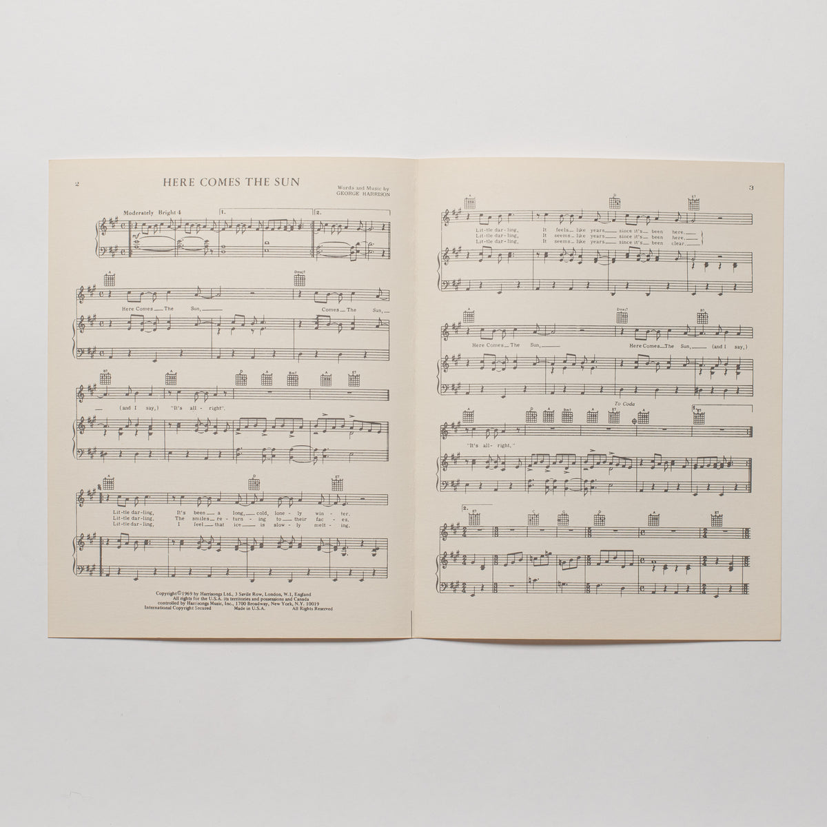The Beatles - Here Comes the Sun - Sheet Music