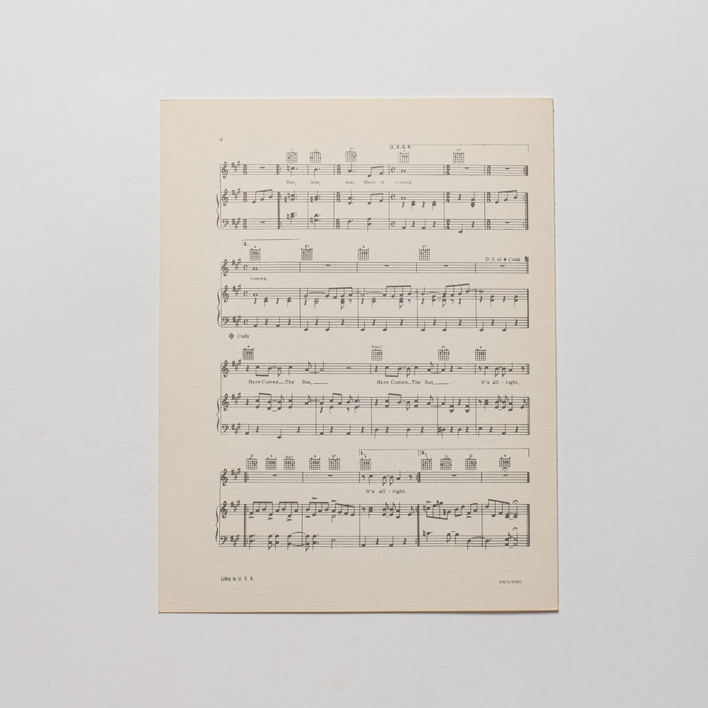 The Beatles - Here Comes the Sun - Sheet Music