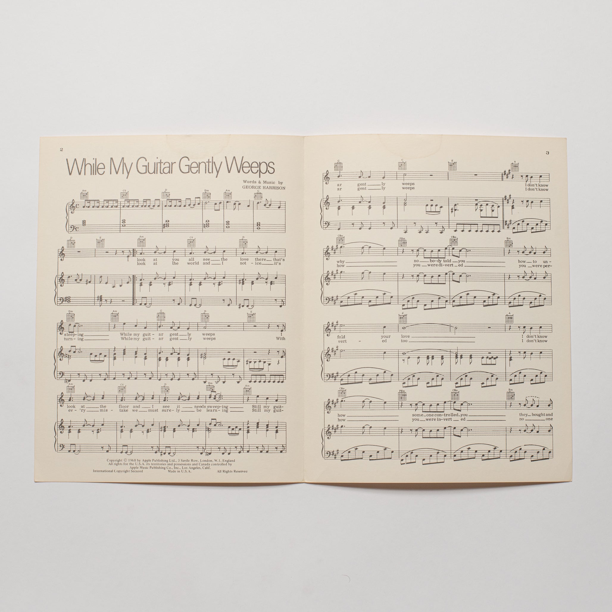 The Beatles - While My Guitar Gently Weeps - Sheet Music
