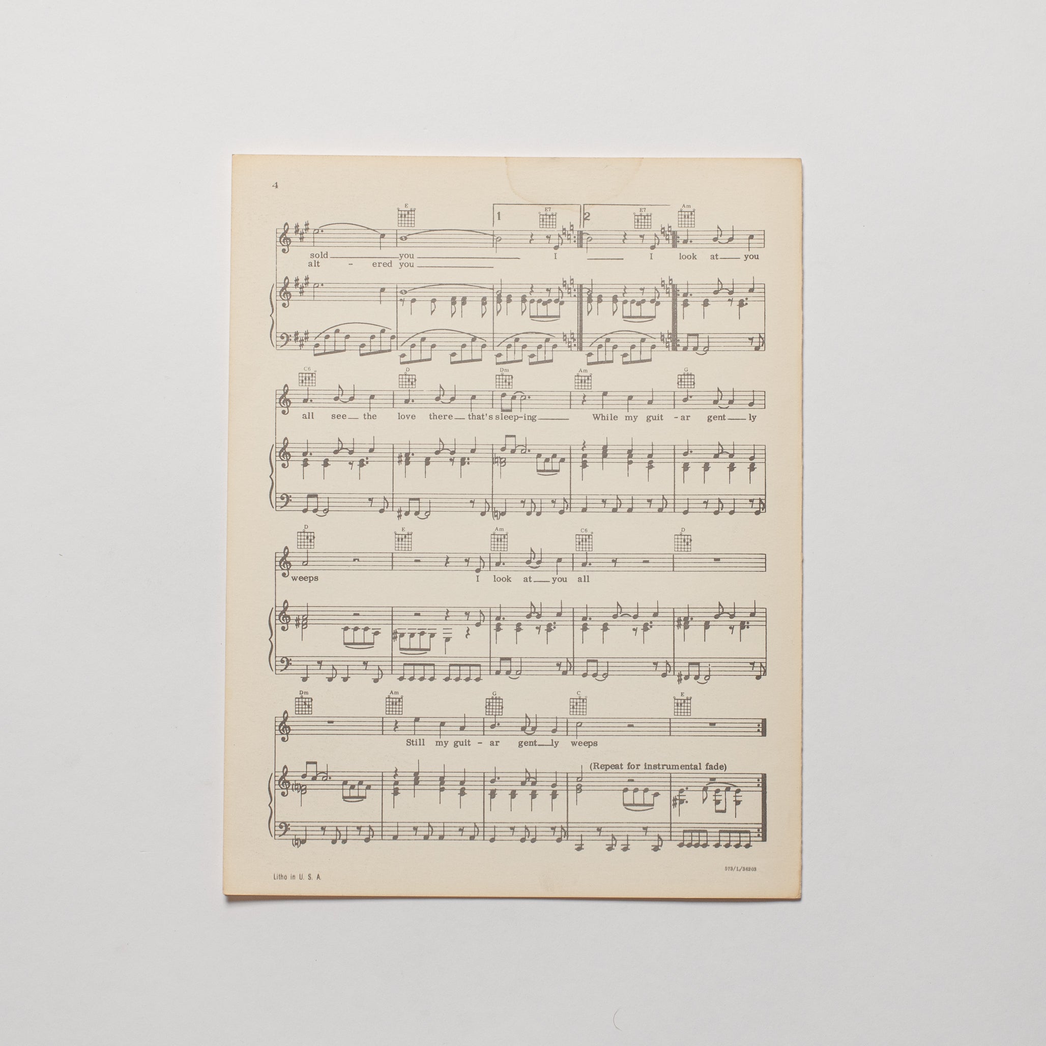 The Beatles - While My Guitar Gently Weeps - Sheet Music