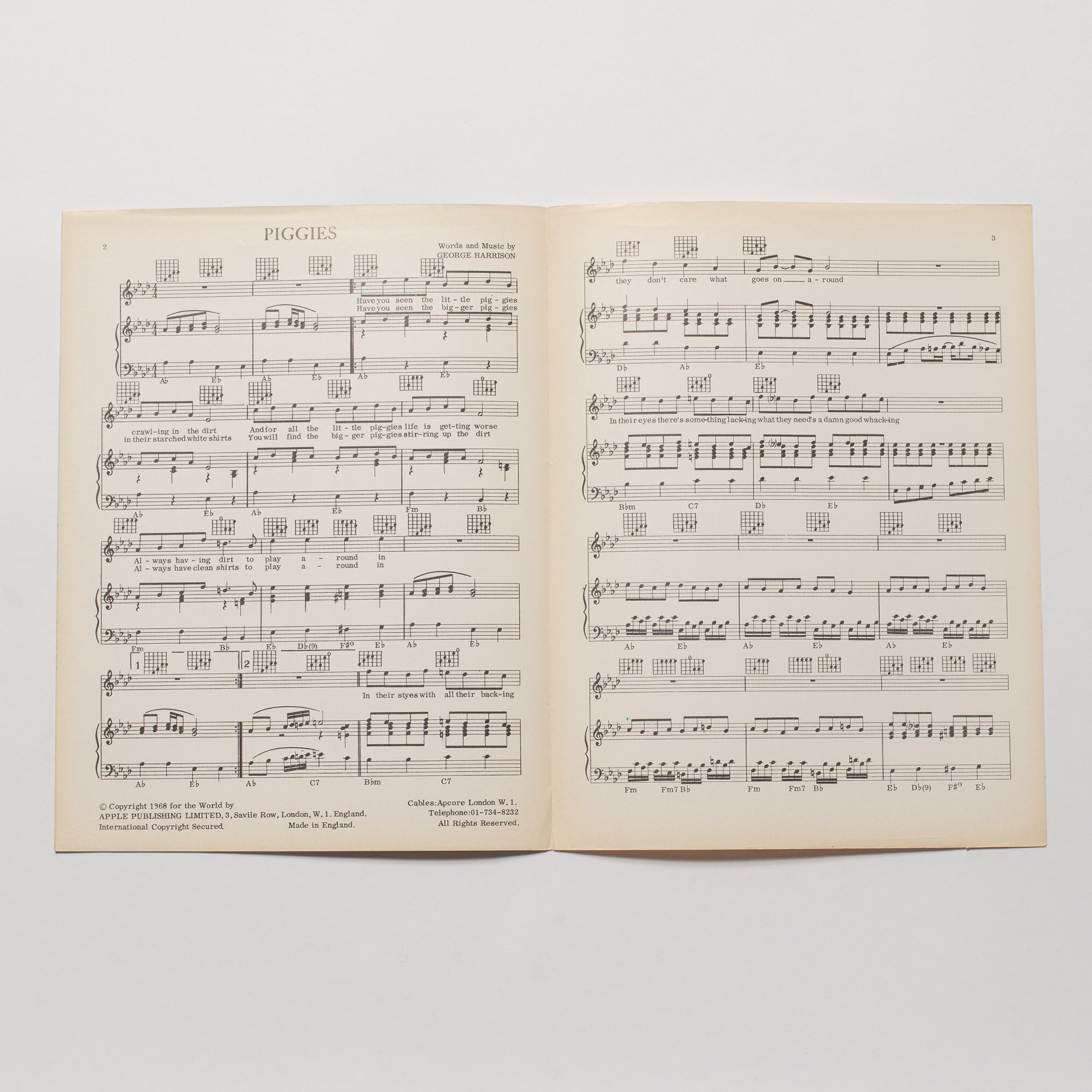 The Beatles - Piggies - Sheet Music