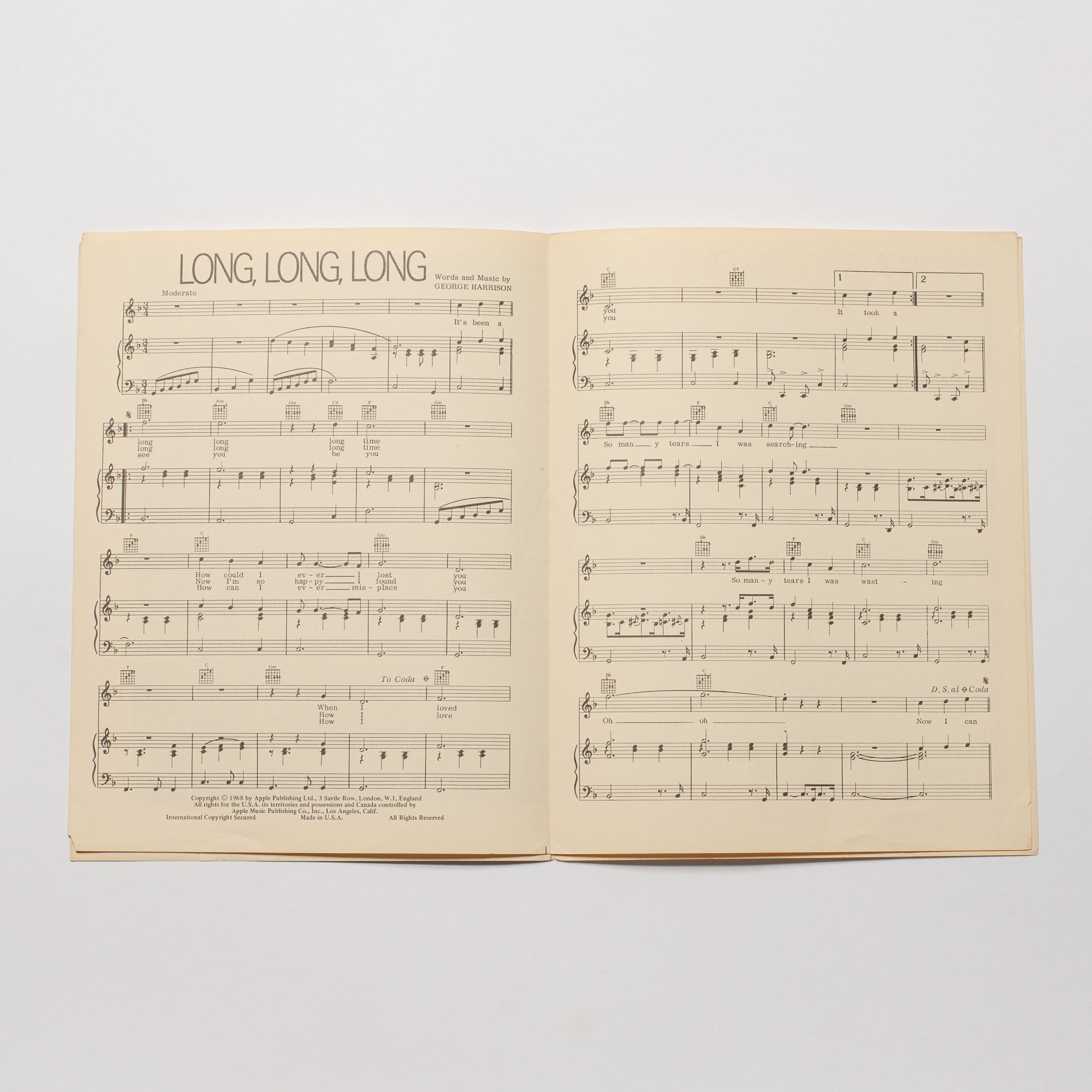 The Beatles - Long, Long, Long - Sheet Music