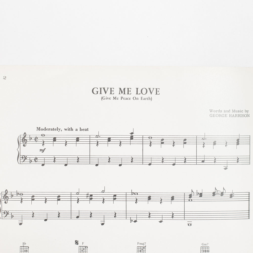 Give Me Love (Give Me Peace On Earth) Original 1973 Sheet Music