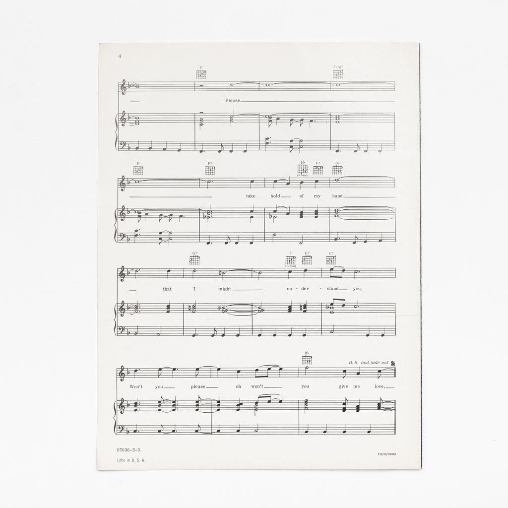 Give Me Love (Give Me Peace On Earth) Original 1973 Sheet Music