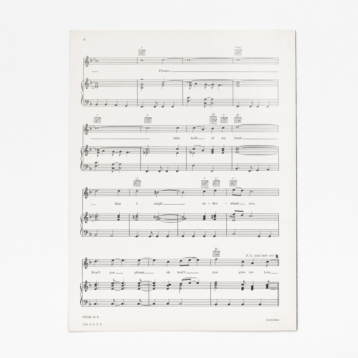 Give Me Love (Give Me Peace On Earth) Original 1973 Sheet Music