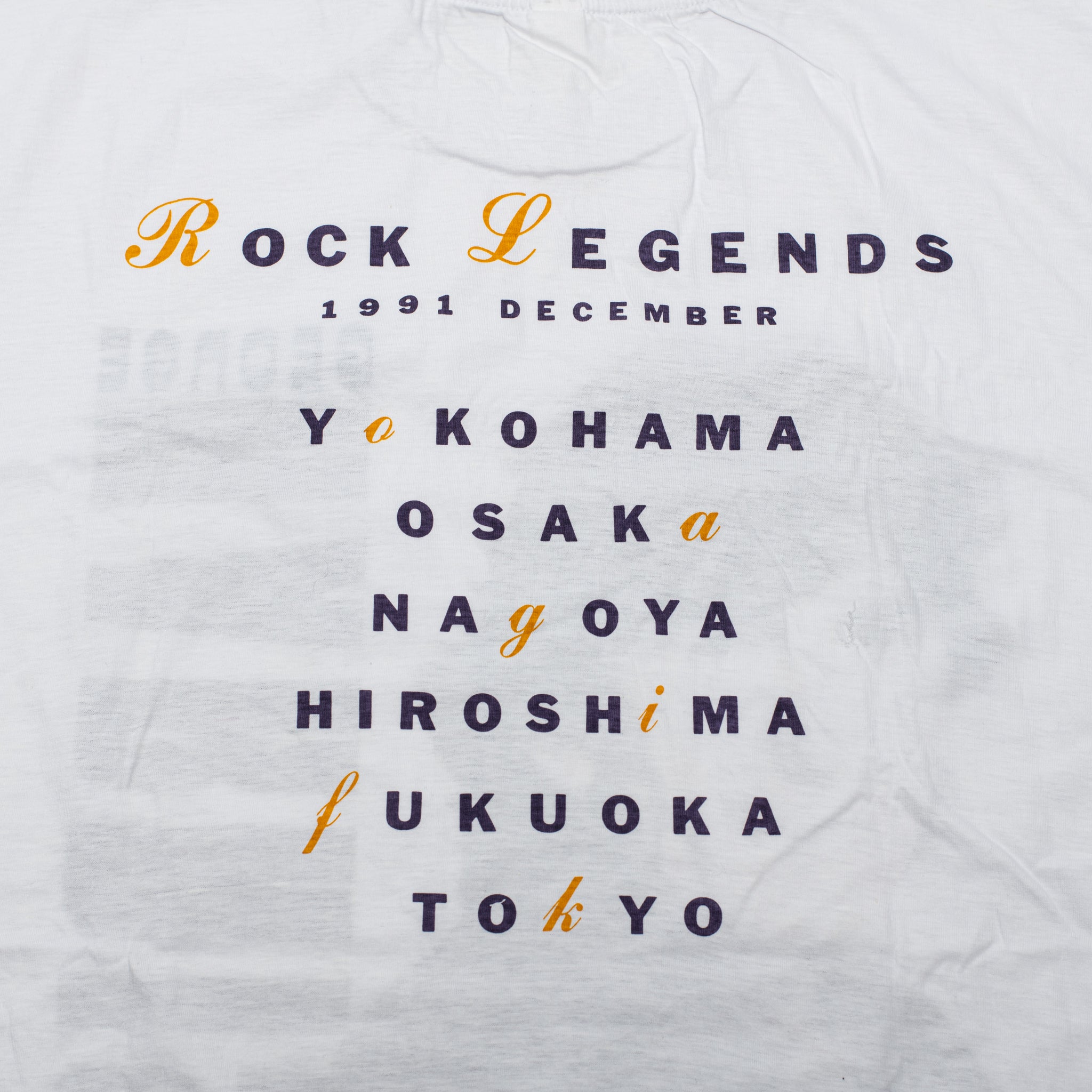Live In Japan - George Photo Design with 'Rock Legends' White T-Shirt (XL) - Lot 1