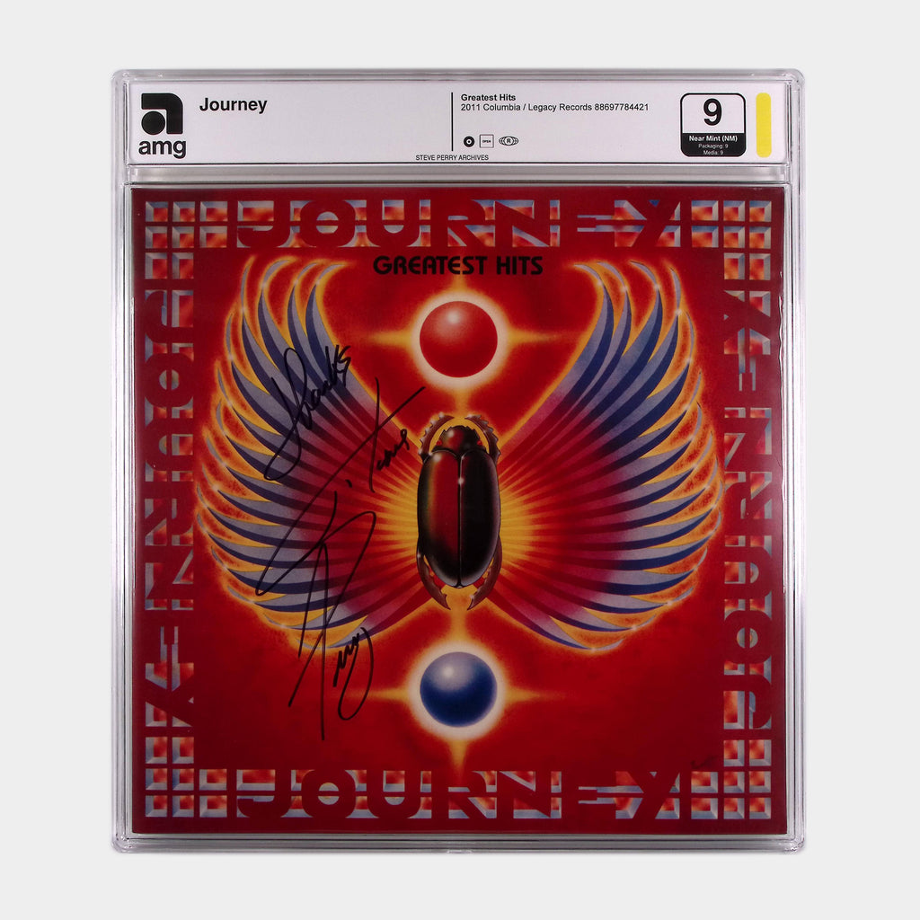 Journey – Greatest Hits – 2011 2LP Vinyl Album SIGNED by Steve Perry (AMG 50011187)