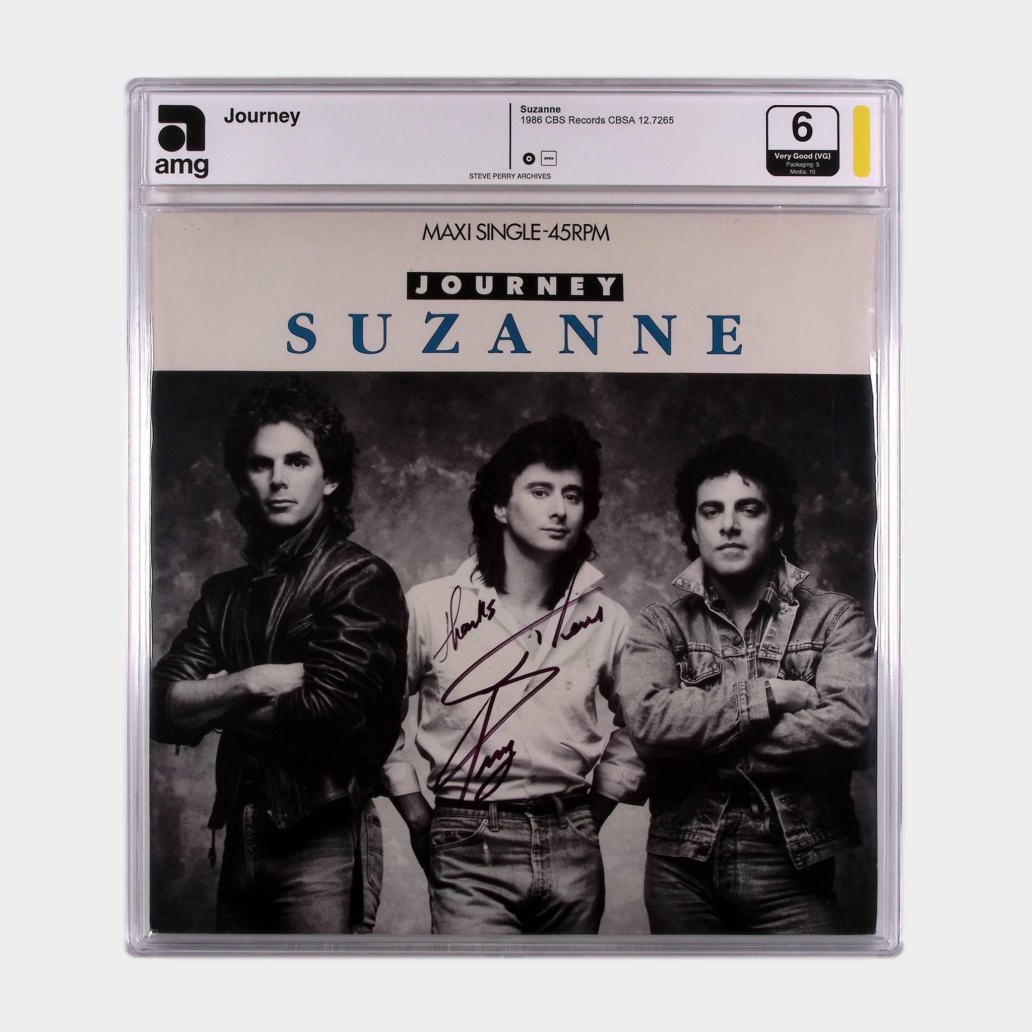Journey – Suzanne – 1986 12” Single SIGNED by Steve Perry (AMG 50011023)