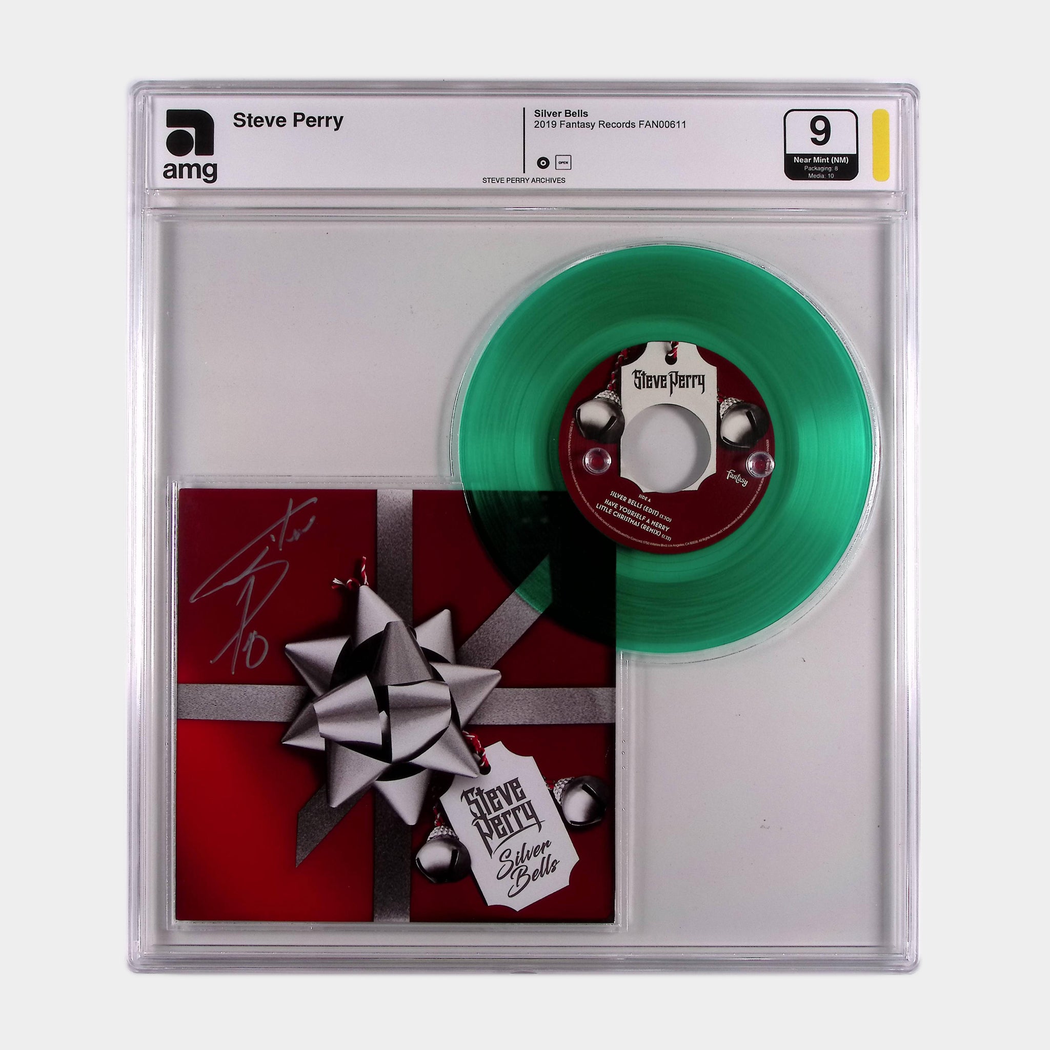 Silver Bells – 2019 7” Green Vinyl Single SIGNED by Steve Perry (AMG 50010958)
