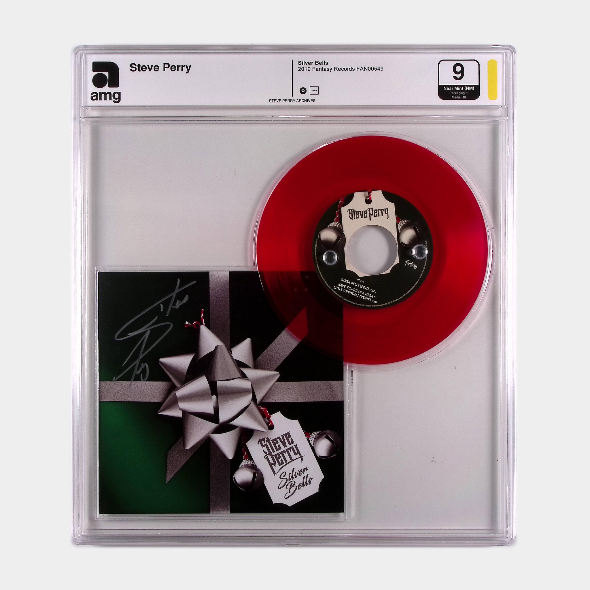Silver Bells – 2019 7” Red Vinyl Single SIGNED by Steve Perry (AMG 50010962)