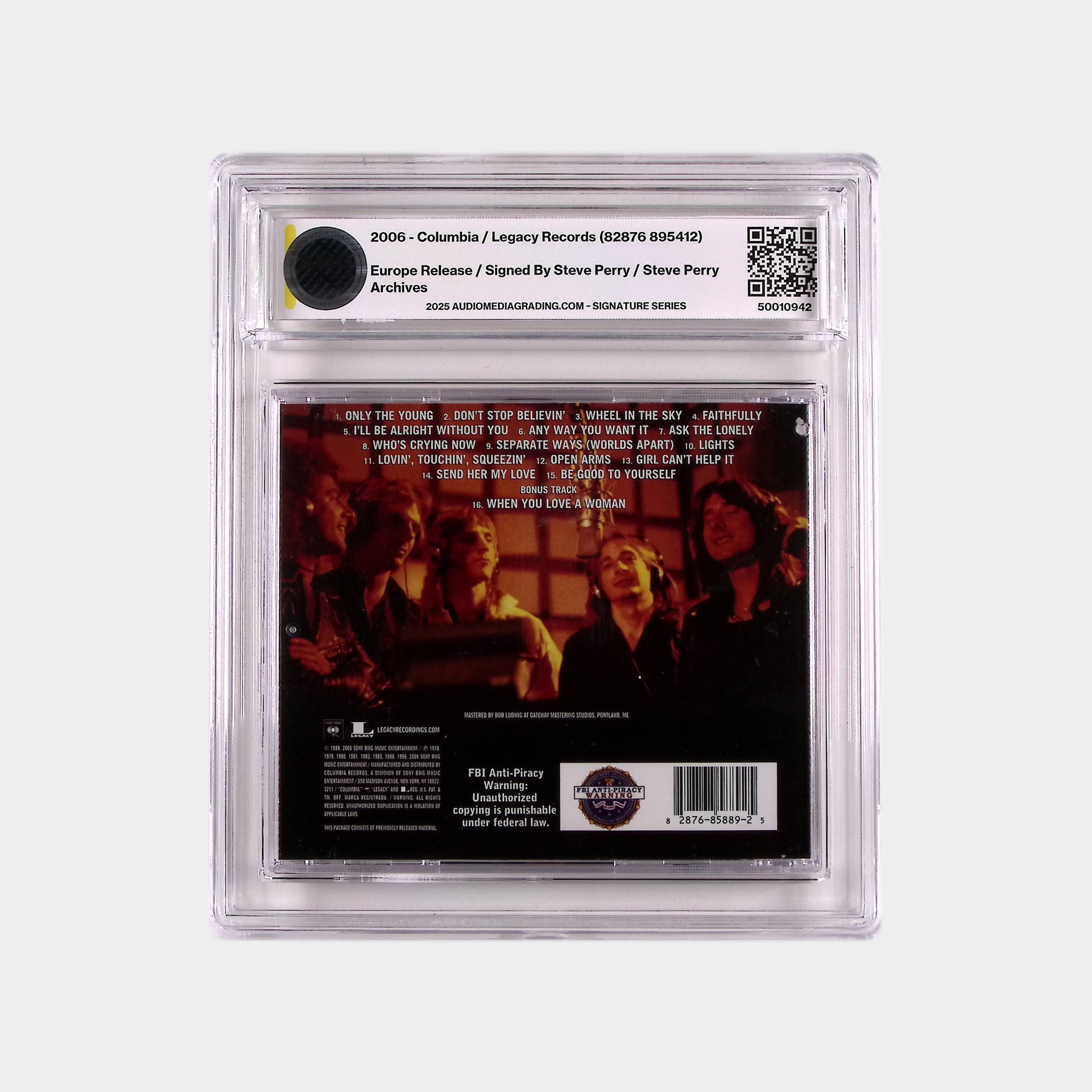 Journey – Greatest Hits – 2006 CD SIGNED by Steve Perry (AMG 50010942)