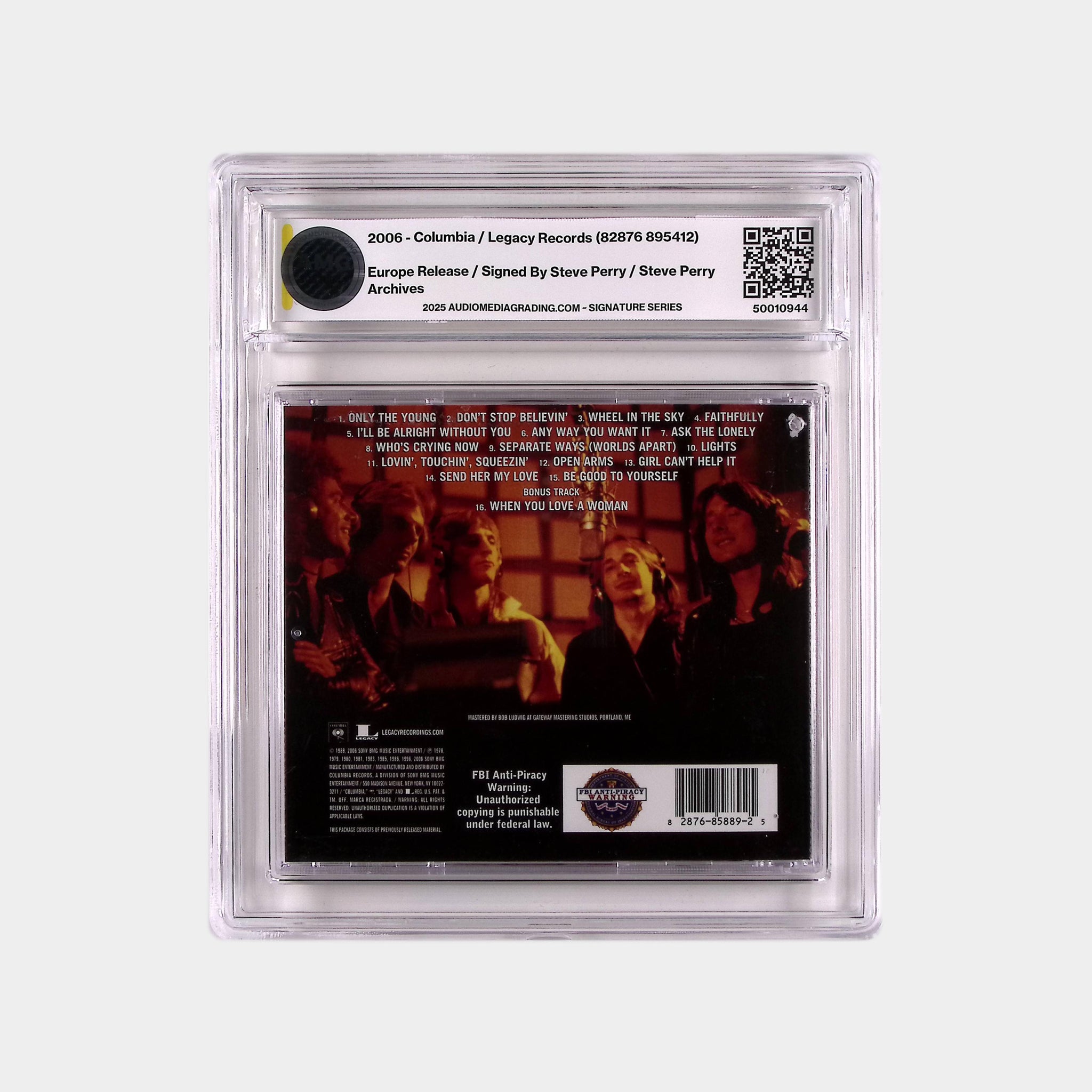 Journey – Greatest Hits – 2006 CD SIGNED by Steve Perry (AMG