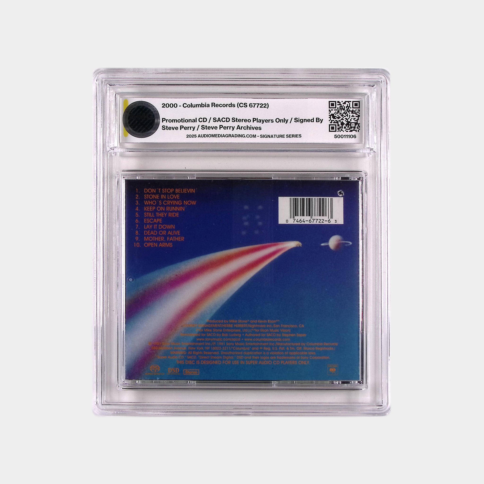 Journey – Escape – 2000 Super Audio CD SIGNED by Steve Perry (AMG