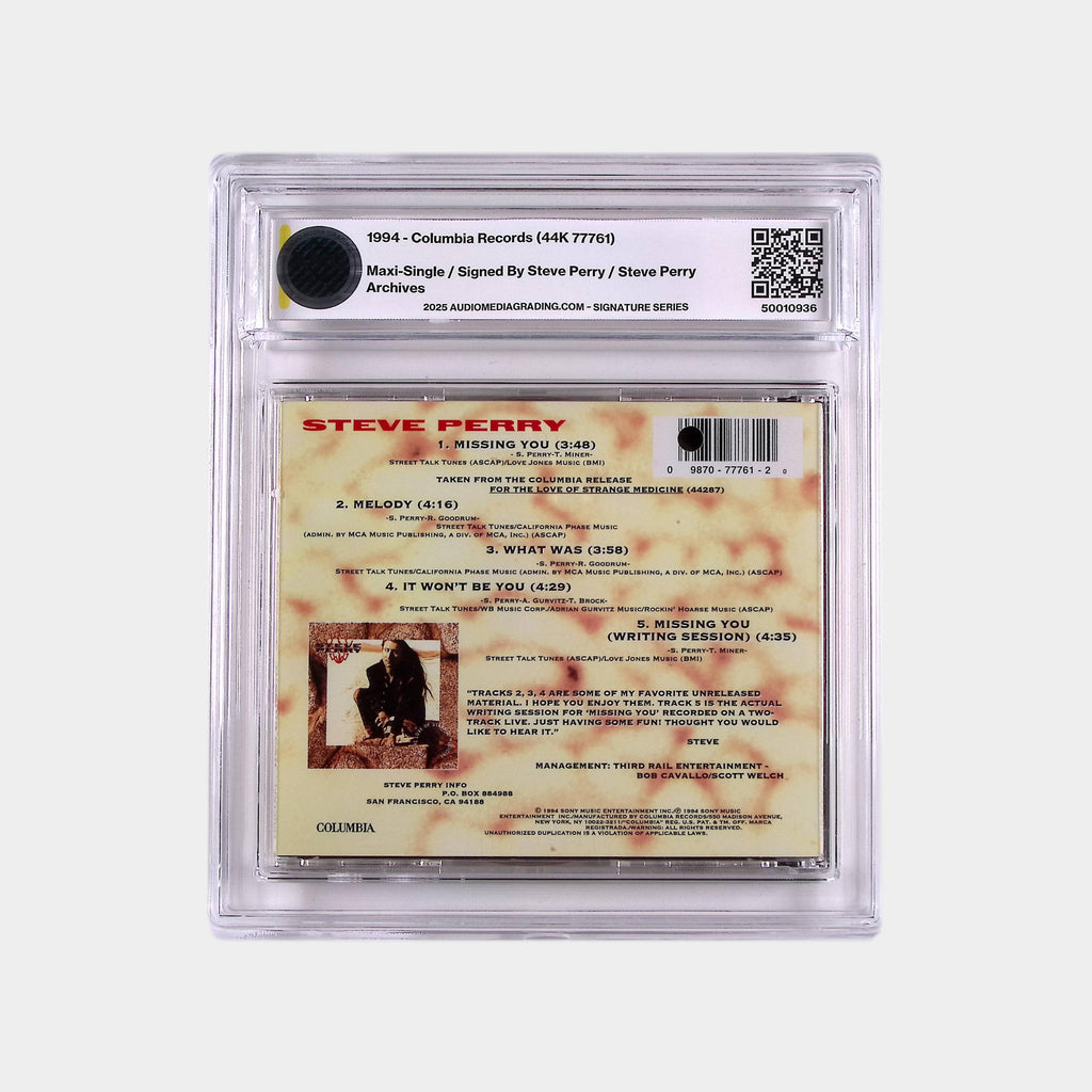 Missing You – 1994 CD Single SIGNED by Steve Perry (AMG 50010936)
