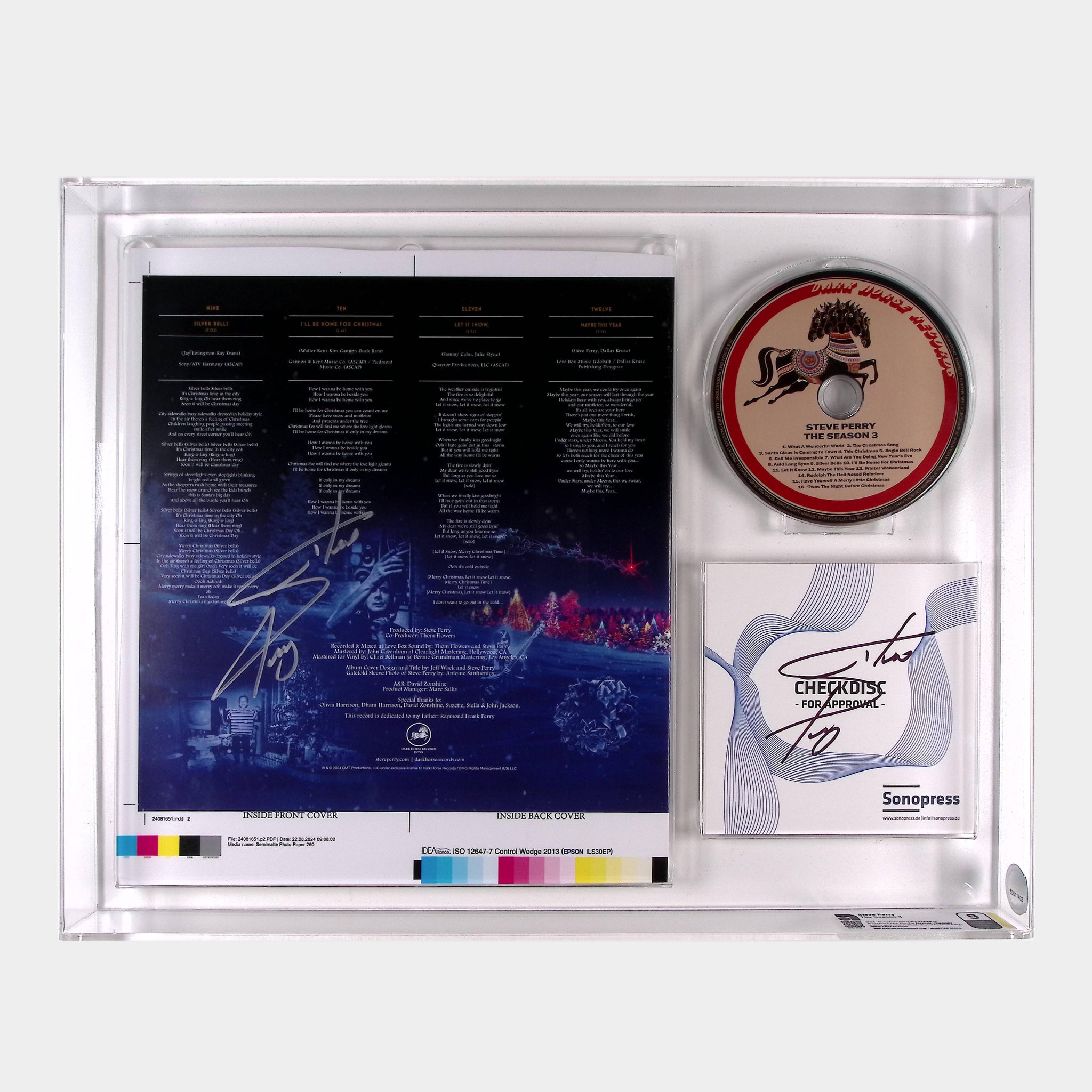 The Season 3 – 2024 CD Check Disc & Artwork Proof SIGNED by Steve Perry (AMG 50011402)
