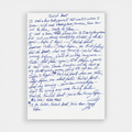 Steve Perry Lyric Sheet - “Foolish Heart ”  HANDWRITTEN