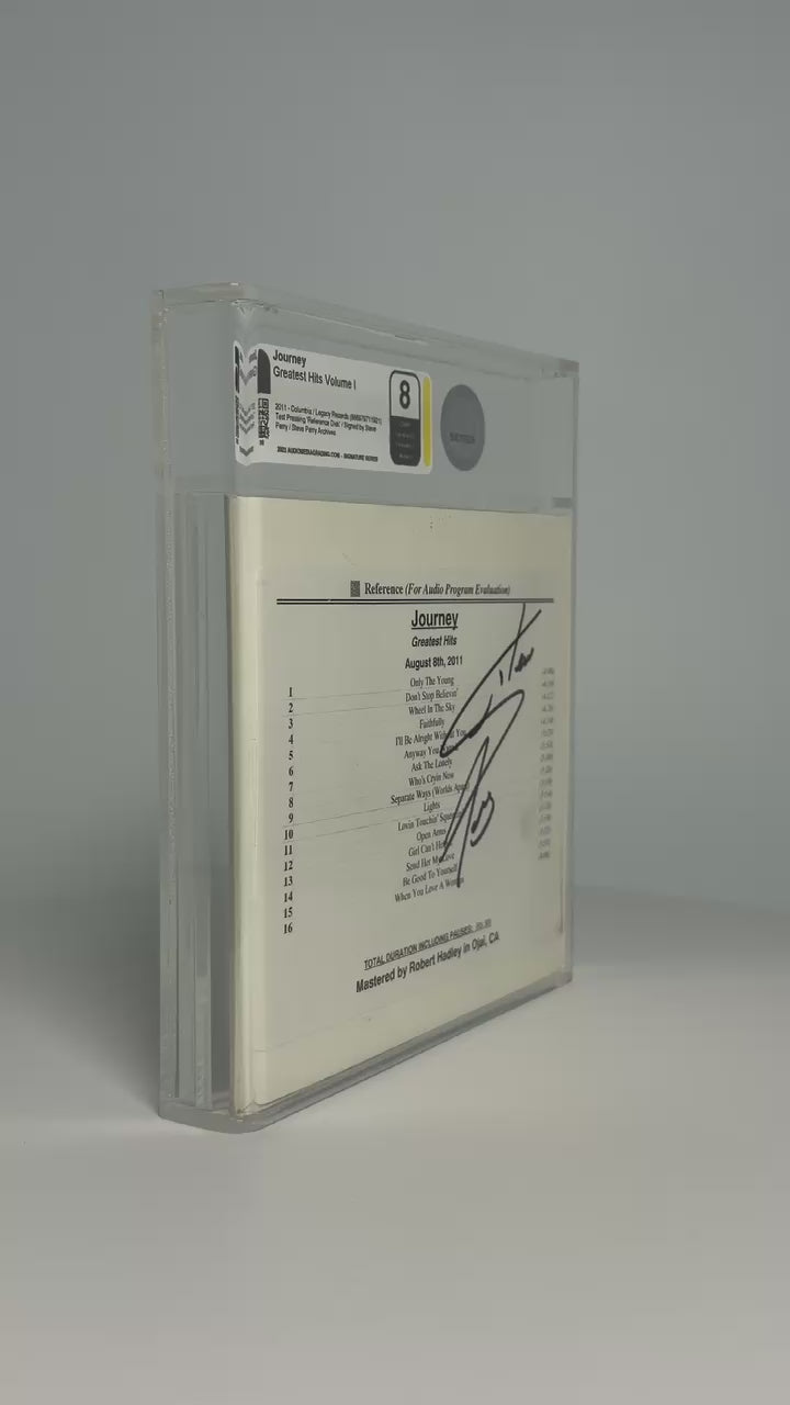 Journey – Greatest Hits – 2011 CD Check Disc SIGNED by Steve Perry (AMG 50010928)