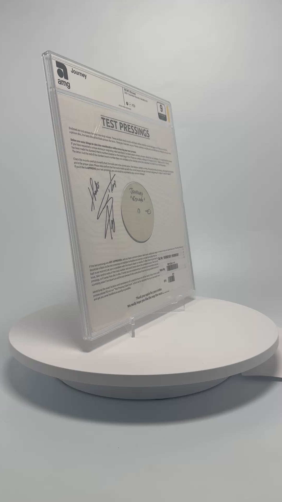 Journey - E5C4P3 (Escape) - SIGNED Vinyl Test Pressing (AMG 50006179)